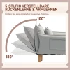 2 In 1 Fauteuil, Loungestoel Met Kussen, Vloerstoel Met Verstelbare Rugleuning, Gestoffeerde Fauteuil, Enkele Stoel Voor Woonkamer, Microvezeldoek, Lichtgrijs 7