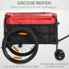 2 In 1 Kinderwagen 40kg Met Koppeling Opbergtas Deksel Reflectoren Oxford 130x64x103cm Rood Voor Fietstochten 7