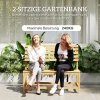 2 Zits Tuinbank Hout, Weerbestendige Zitbank, Uv Bestendige Tuinmeubelen Met Verstelbare Rugleuningen, Parkbank 240kg Belastbaar, Houtenbank Voor Balkon Terras, Tuin, 110x61x89cm, Teak 6