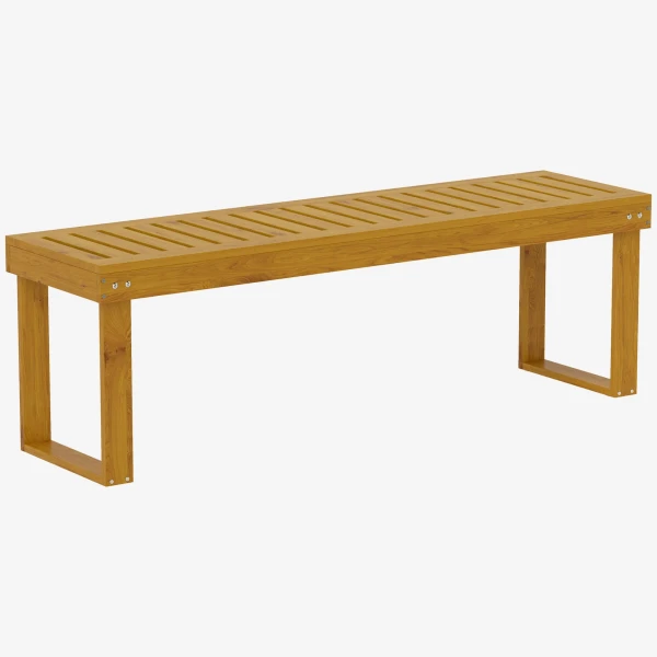 2 Zits Tuinbank, Weerbestendige Houten Bank, 300kg Draagvermogen Parkbank Met Lattenzitting, Tuinmeubilair, Balkonbank Voor Tuin, Balkon, Terras Park, Hof, Veranda 128 X 51 X 73 Cm, Teak 1