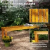 2 Zits Tuinbank, Weerbestendige Houten Bank, 300kg Draagvermogen Parkbank Met Lattenzitting, Tuinmeubilair, Balkonbank Voor Tuin, Balkon, Terras Park, Hof, Veranda 128 X 51 X 73 Cm, Teak 6