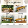 2 Zits Tuinbank, Weerbestendige Houten Bank, 300kg Draagvermogen Parkbank Met Lattenzitting, Tuinmeubilair, Balkonbank Voor Tuin, Balkon, Terras Park, Hof, Veranda 128 X 51 X 73 Cm, Teak 7