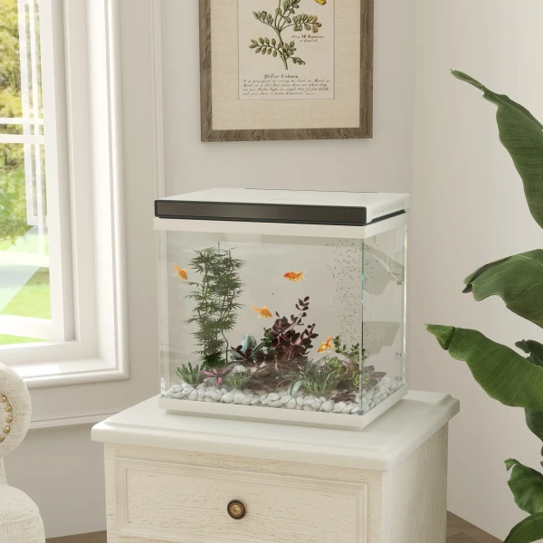 26 Liter Aquarium Met Filter, Led Verlichting, Waterpomp, Voor Verschillende Vissoorten, Ca. 38 X 26 X 38 Cm 2