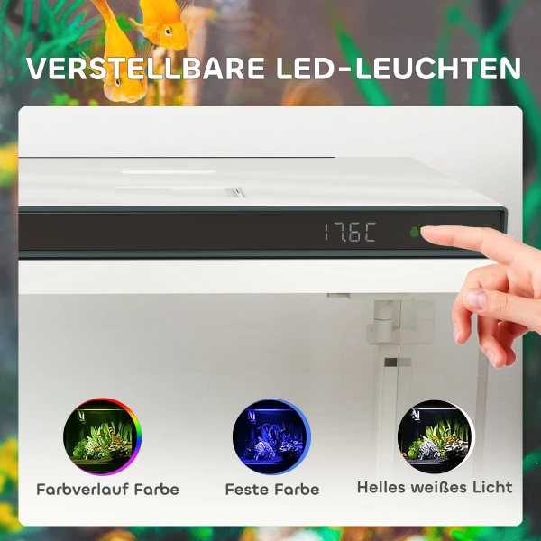 26 Liter Aquarium Met Filter, Led Verlichting, Waterpomp, Voor Verschillende Vissoorten, Ca. 38 X 26 X 38 Cm 6