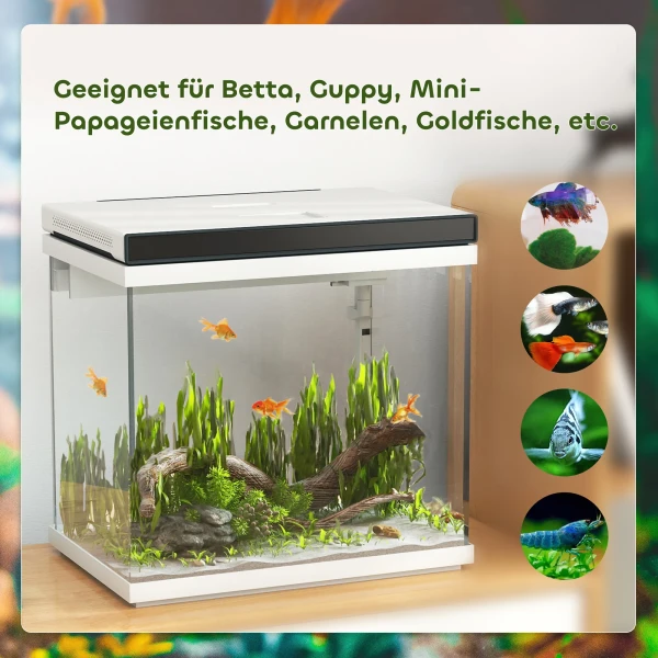 26 Liter Aquarium Met Filter, Led Verlichting, Waterpomp, Voor Verschillende Vissoorten, Ca. 38 X 26 X 38 Cm 8