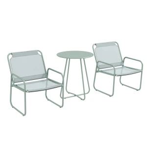 3 Delig Bistro Set Balkonmeubel Set Met 1 Tafel En 2 Stoelen, Tuinzitgroep Van Mesh In Groen Voor Tuin En Terras 1