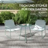 3 Delig Bistro Set Balkonmeubel Set Met 1 Tafel En 2 Stoelen, Tuinzitgroep Van Mesh In Groen Voor Tuin En Terras 6