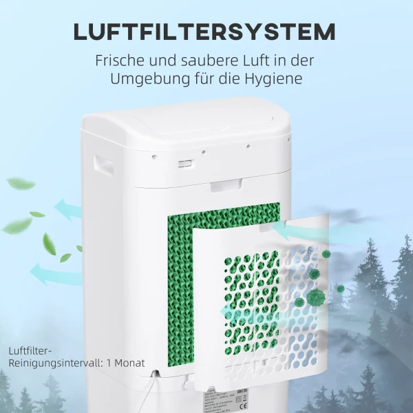 3 In 1 Mobiele Airconditioner Met Luchtbevochtiging Waterkoeling 15l 60° Oscillerend Klimaatapparaat Luchtkoeler Met 7,5u Timer, Afstandsbediening, Led Display, Voor 20 ㎡ Wit 37 X 32 X 78 Cm 5