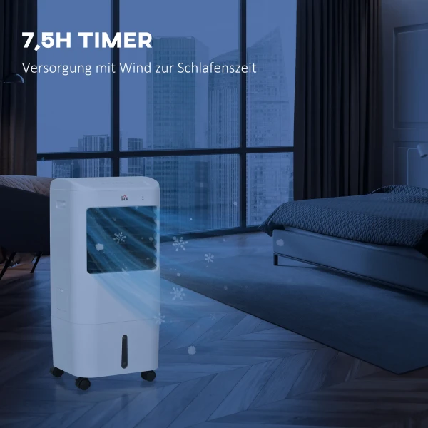 3 In 1 Mobiele Airconditioner Met Luchtbevochtiging Waterkoeling 15l 60° Oscillerend Klimaatapparaat Luchtkoeler Met 7,5u Timer, Afstandsbediening, Led Display, Voor 20 ㎡ Wit 37 X 32 X 78 Cm 9