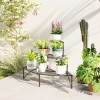 3 Laags Plantenstandaard, Bloemenstandaard Voor Binnen Buiten, Metalen Plantenrek, Meerlaags Bloemenrek, 60 Cm Hoge Bloementrap Voor Woonkamer, Tuin Balkon Decoratie, Zwart 10