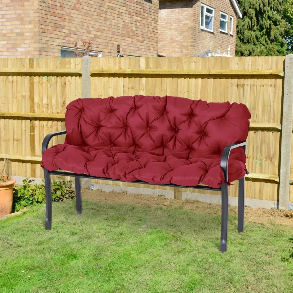 3 Zits Bankkussen 150 X 98 X 8 Cm, Bankkussen Met Banden, Zitkussen, Outdoor/indoor Stoelkussen, Zitkussen, Zitkussen Voor Tuinmeubelen, Vensterbank Zitbank, Hollywoodschommel, Rood 2