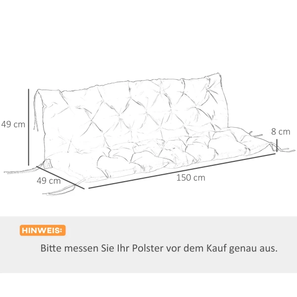 3 Zits Bankkussen 150 X 98 X 8 Cm, Bankkussen Met Banden, Zitkussen, Outdoor/indoor Stoelkussen, Zitkussen, Zitkussen Voor Tuinmeubelen, Vensterbank Zitbank, Hollywoodschommel, Rood 4