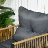 4 Delig Rattan Tuinmeubelset Met Kussens, Tuinzitgroep, 1 Glazen Salontafel, 2 Stoelen, 1 Dubbele Sofa, Elegante Zitgroep 9