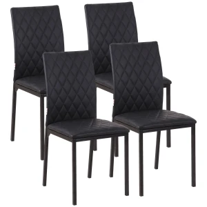 4 Delige Set Eetkamerstoelen Met Stalen Poten Zwart 41 X 50 X 91 Cm Voor Moderne Eetkamer 1