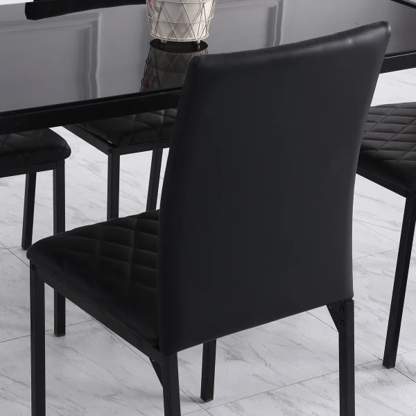 4 Delige Set Eetkamerstoelen Met Stalen Poten Zwart 41 X 50 X 91 Cm Voor Moderne Eetkamer 10