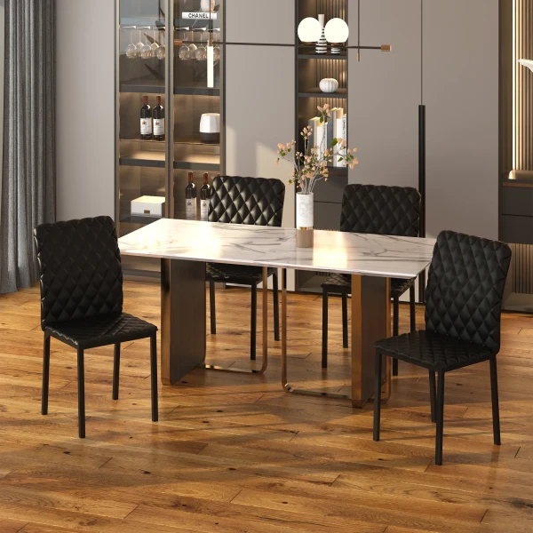 4 Delige Set Eetkamerstoelen Met Stalen Poten Zwart 41 X 50 X 91 Cm Voor Moderne Eetkamer 2