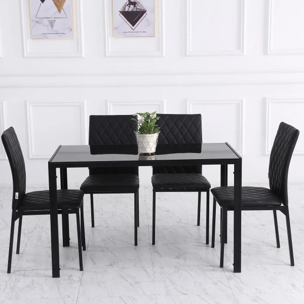 4 Delige Set Eetkamerstoelen Met Stalen Poten Zwart 41 X 50 X 91 Cm Voor Moderne Eetkamer 8