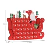 Adventskalender Om Te Vullen 24 Lades Vakken Kerstkalender Adventskalenderbox Kerstdecoratie Diy Mdf Plaat Rood 22,5 X 8 X 36 Cm 4