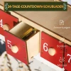 Adventskalender Om Te Vullen 24 Lades Vakken Kerstkalender Met Led Lichten Adventskalenderbox Kerstdecoratie Diy Mdf 34 X 7 X 34 Cm Rood 6