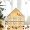 Adventskalender Om Te Vullen 24 Lades Vakken Kerstkalender Met Led Lichten Adventskalenderbox Kerstdecoratie Diy Mdf Plaat Natuurhout 26,6 X 6 X 30 Cm 10