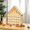 Adventskalender Om Te Vullen 24 Lades Vakken Kerstkalender Met Led Lichten Adventskalenderbox Kerstdecoratie Diy Mdf Plaat Natuurhout 26,6 X 6 X 30 Cm 2