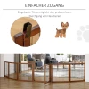 Afscheidingshek Hond 6 Delig, 432 X 70 Cm Opvouwbaar Deurbeschermingshek Met 2 Steunvoeten, Vrijstaand Hondenhek, Traphek Voor Middelgrote Honden, Voor Gang, Trap, Koffie 9
