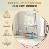 Aiyaplay 3 In 1 Kindertafel, Dubbelzijdige Kinder Ezel Met Krijtbord, Whiteboard, Ezel Met Gum, Tekenpapier, Opbergdozen, Voor Kinderen Van 3 8 Jaar, Grijs 7