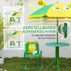 Aiyaplay 4 Delige Set Kindertuinmeubilair Met 2 Klapstoelen, In Hoogte Verstelbare Parasol, Tuintafel, Bijenpatroon Voor Kinderen Van 2 5 Jaar, Groen 6