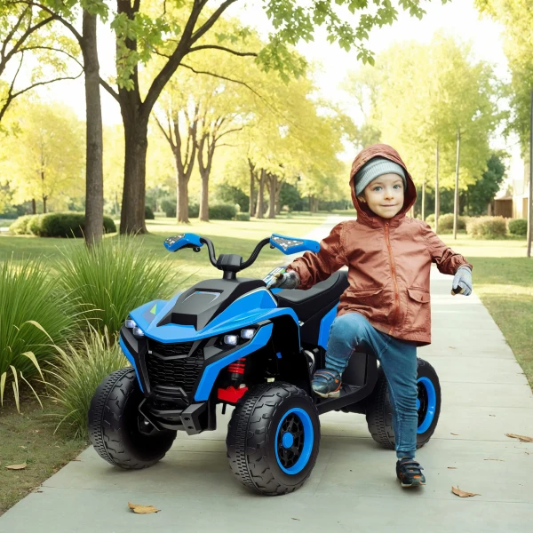 Aiyaplay Elektrische Quad Voor Kinderen 12v Elektrische Kinderquad Met 2 Motor, 3 6km/h Kinder Quad Met Vering, Led Licht, Kinderauto Met Usb, Muziek Voor 3 8 Jaar Kinderen, Blauw 2