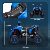 Aiyaplay Elektrische Quad Voor Kinderen 12v Elektrische Kinderquad Met 2 Motor, 3 6km/h Kinder Quad Met Vering, Led Licht, Kinderauto Met Usb, Muziek Voor 3 8 Jaar Kinderen, Blauw 4