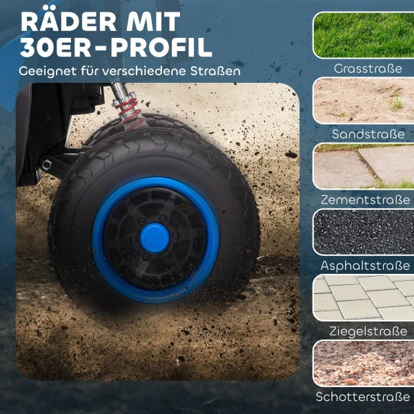 Aiyaplay Elektrische Quad Voor Kinderen 12v Elektrische Kinderquad Met 2 Motor, 3 6km/h Kinder Quad Met Vering, Led Licht, Kinderauto Met Usb, Muziek Voor 3 8 Jaar Kinderen, Blauw 6