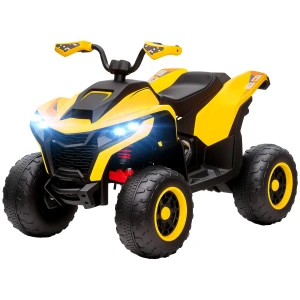 Aiyaplay Elektrische Quad Voor Kinderen 12v Elektrische Kinderquad Met 2 Motor, 3 6km/h Kinder Quad Met Vering, Led Licht, Kinderauto Met Usb, Muziek Voor 3 8 Jaar Kinderen, Geel 1