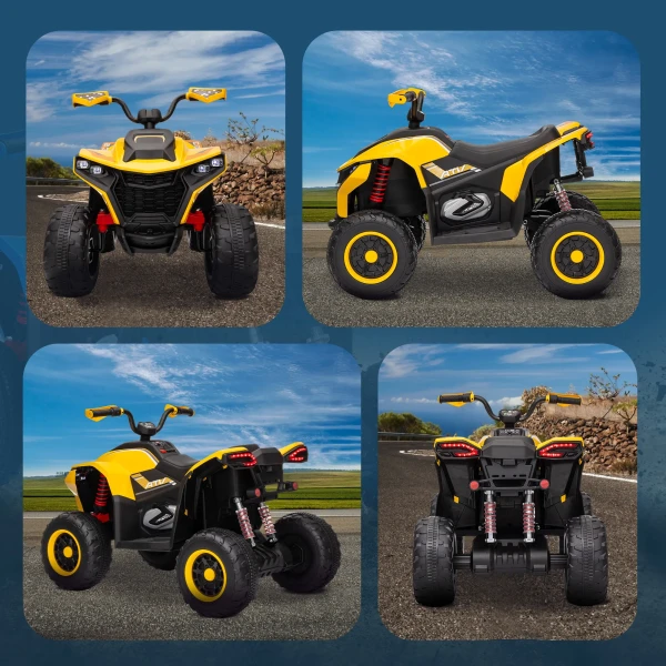 Aiyaplay Elektrische Quad Voor Kinderen 12v Elektrische Kinderquad Met 2 Motor, 3 6km/h Kinder Quad Met Vering, Led Licht, Kinderauto Met Usb, Muziek Voor 3 8 Jaar Kinderen, Geel 10