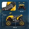 Aiyaplay Elektrische Quad Voor Kinderen 12v Elektrische Kinderquad Met 2 Motor, 3 6km/h Kinder Quad Met Vering, Led Licht, Kinderauto Met Usb, Muziek Voor 3 8 Jaar Kinderen, Geel 4