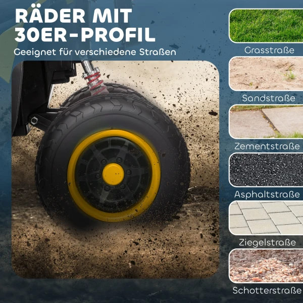 Aiyaplay Elektrische Quad Voor Kinderen 12v Elektrische Kinderquad Met 2 Motor, 3 6km/h Kinder Quad Met Vering, Led Licht, Kinderauto Met Usb, Muziek Voor 3 8 Jaar Kinderen, Geel 6