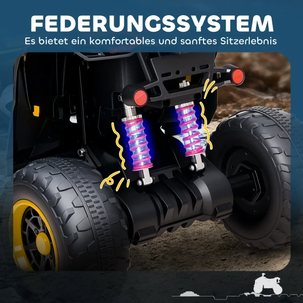 Aiyaplay Elektrische Quad Voor Kinderen 12v Elektrische Kinderquad Met 2 Motor, 3 6km/h Kinder Quad Met Vering, Led Licht, Kinderauto Met Usb, Muziek Voor 3 8 Jaar Kinderen, Geel 7