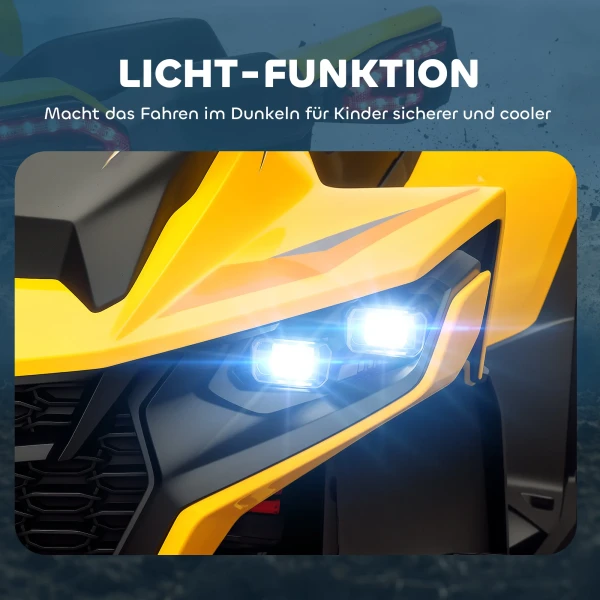 Aiyaplay Elektrische Quad Voor Kinderen 12v Elektrische Kinderquad Met 2 Motor, 3 6km/h Kinder Quad Met Vering, Led Licht, Kinderauto Met Usb, Muziek Voor 3 8 Jaar Kinderen, Geel 9