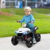 Aiyaplay Elektrische Quad Voor Kinderen 12v Kinderquad Met 4 Wiel Ophanging, Mp3 Muziekspeler, Kindervoertuig Met Koplampen, Vooruit En Achteruitversnelling, Voor 3 5 Jaar Oude Kinderen, 5 Km/u, Metaal, Wit 2