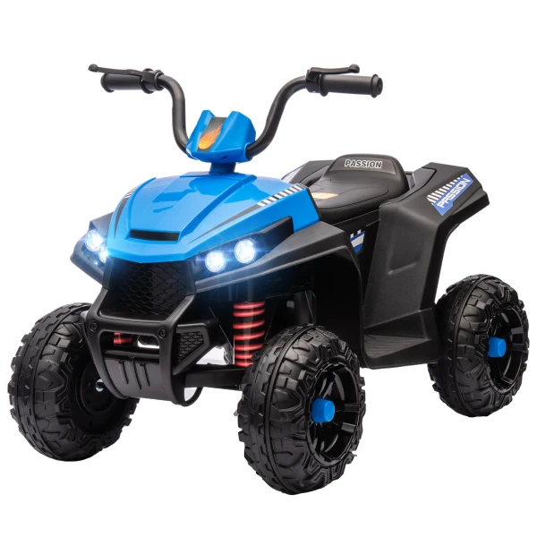 Aiyaplay Elektrische Quad Voor Kinderen 12v Kinderquad Met 4 Wielophanging, Mp3 Muziekspeler, Kinderrijtuig Met Koplampen, Vooruit En Achteruitversnelling, Voor 3 5 Jaar Kinderen, 5 Km/u, Metaal, Blauw 1