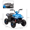 Aiyaplay Elektrische Quad Voor Kinderen 12v Kinderquad Met 4 Wielophanging, Mp3 Muziekspeler, Kinderrijtuig Met Koplampen, Vooruit En Achteruitversnelling, Voor 3 5 Jaar Kinderen, 5 Km/u, Metaal, Blauw 4