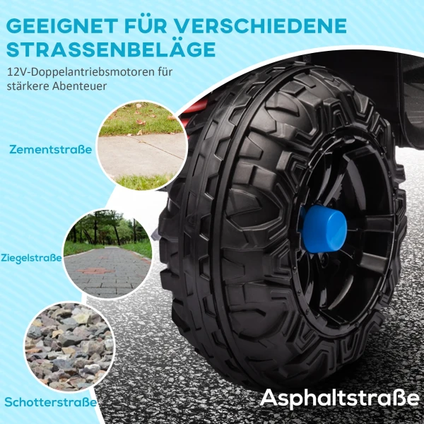 Aiyaplay Elektrische Quad Voor Kinderen 12v Kinderquad Met 4 Wielophanging, Mp3 Muziekspeler, Kinderrijtuig Met Koplampen, Vooruit En Achteruitversnelling, Voor 3 5 Jaar Kinderen, 5 Km/u, Metaal, Blauw 7