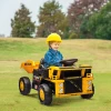 Aiyaplay Elektrische Tractor Met Schop, 12 V Kinderen Opzittractor, Kinderen Elektrische Auto Met Mp3 Functie, Kinderrijtuig Met Koplampen, 3 6 Km/u, Voor 3 5 Jaar Kinderen, Geel 2