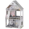 Aiyaplay Houten Poppenhuis, 3 Verdiepingen Dollhouse Met 13 Meubelstukken En Accessoires, 85,3 Cm Hoog Speelhuis Voor Kinderen Van 3 6 Jaar, Grijs 1