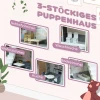 Aiyaplay Houten Poppenhuis, 3 Verdiepingen Dollhouse Met 13 Meubelstukken En Accessoires, 85,3 Cm Hoog Speelhuis Voor Kinderen Van 3 6 Jaar, Grijs 5