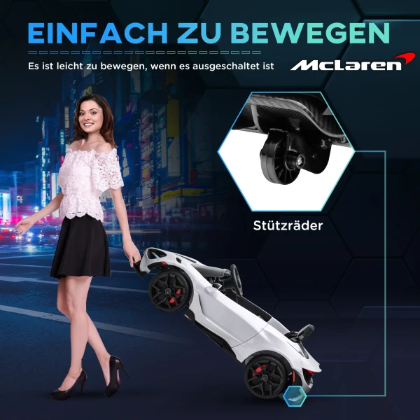 Aiyaplay Kinder Elektrische Auto 12 V Kinderwagen Met 2,4g Afstandsbediening, Mp3 Muziek, Elektrisch Voertuig Met Claxon, Lichtjes, Vleugeldeuren, Zachte Start, 3 5 Km/u, Voor 3 6 Jaar Kinderen, Wit 6