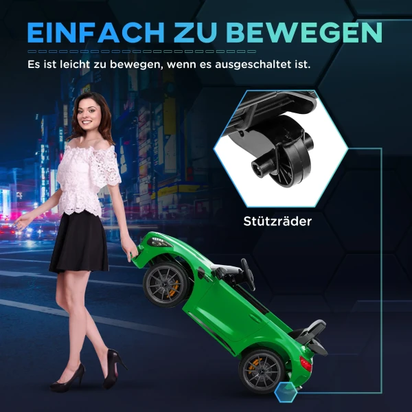 Aiyaplay Kinder Elektrische Auto 12 V Kinderwagen Met 2,4g Afstandsbediening, Usb, Mp3, Muziek, Elektrisch Voertuig Met Lichten, Zachte Start, Achteruit Functie, 3 5 Km/u, Voor Kinderen Van 3 6 Jaar, Groen 6