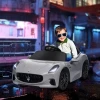 Aiyaplay Kinder Elektrische Auto 12v Kinderwagen Met 2,4 Ghz Afstandsbediening, 2 Motor, Kindervoertuig Met Claxon, Led, Muziek, Zachte Start, Elektrisch Voertuig Met Hulpwiel, Voor 3 5 Jaar Kinderen, Grijs 2