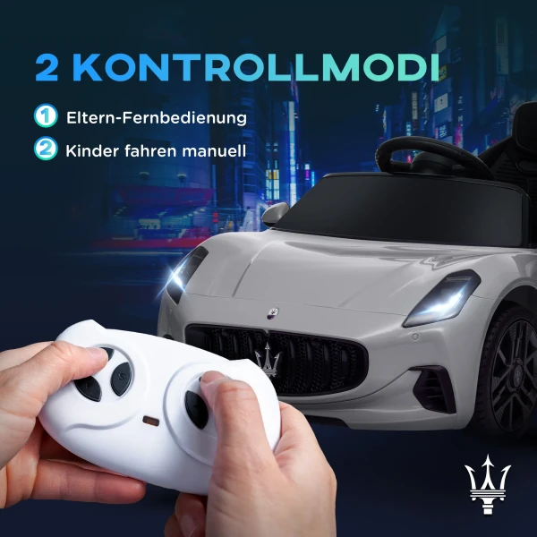 Aiyaplay Kinder Elektrische Auto 12v Kinderwagen Met 2,4 Ghz Afstandsbediening, 2 Motor, Kindervoertuig Met Claxon, Led, Muziek, Zachte Start, Elektrisch Voertuig Met Hulpwiel, Voor 3 5 Jaar Kinderen, Grijs 6