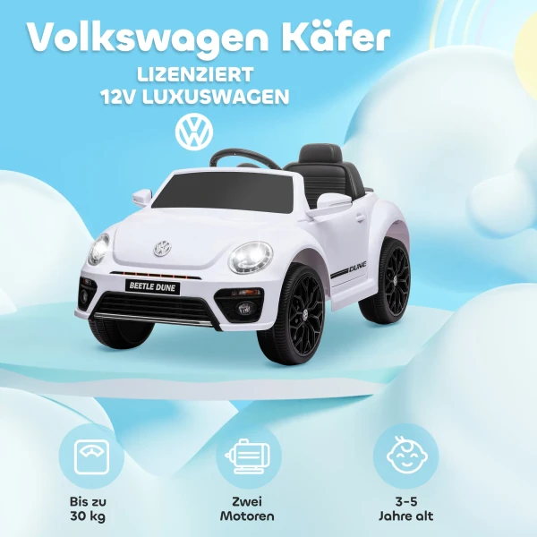 Aiyaplay Kinder Elektrische Auto 12v Kinderwagen Met 2,4g Afstandsbediening, Muziek, Claxon, Elektrisch Voertuig Met Led Lichten, Usb/mp3 Aansluiting, 3 5 Km/u, Voor Kinderen 3 5 Jaar, Wit 5