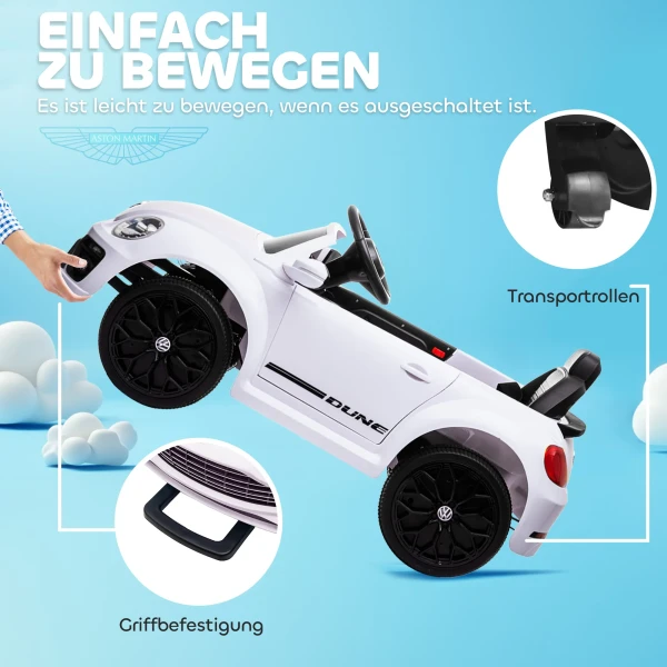 Aiyaplay Kinder Elektrische Auto 12v Kinderwagen Met 2,4g Afstandsbediening, Muziek, Claxon, Elektrisch Voertuig Met Led Lichten, Usb/mp3 Aansluiting, 3 5 Km/u, Voor Kinderen 3 5 Jaar, Wit 7